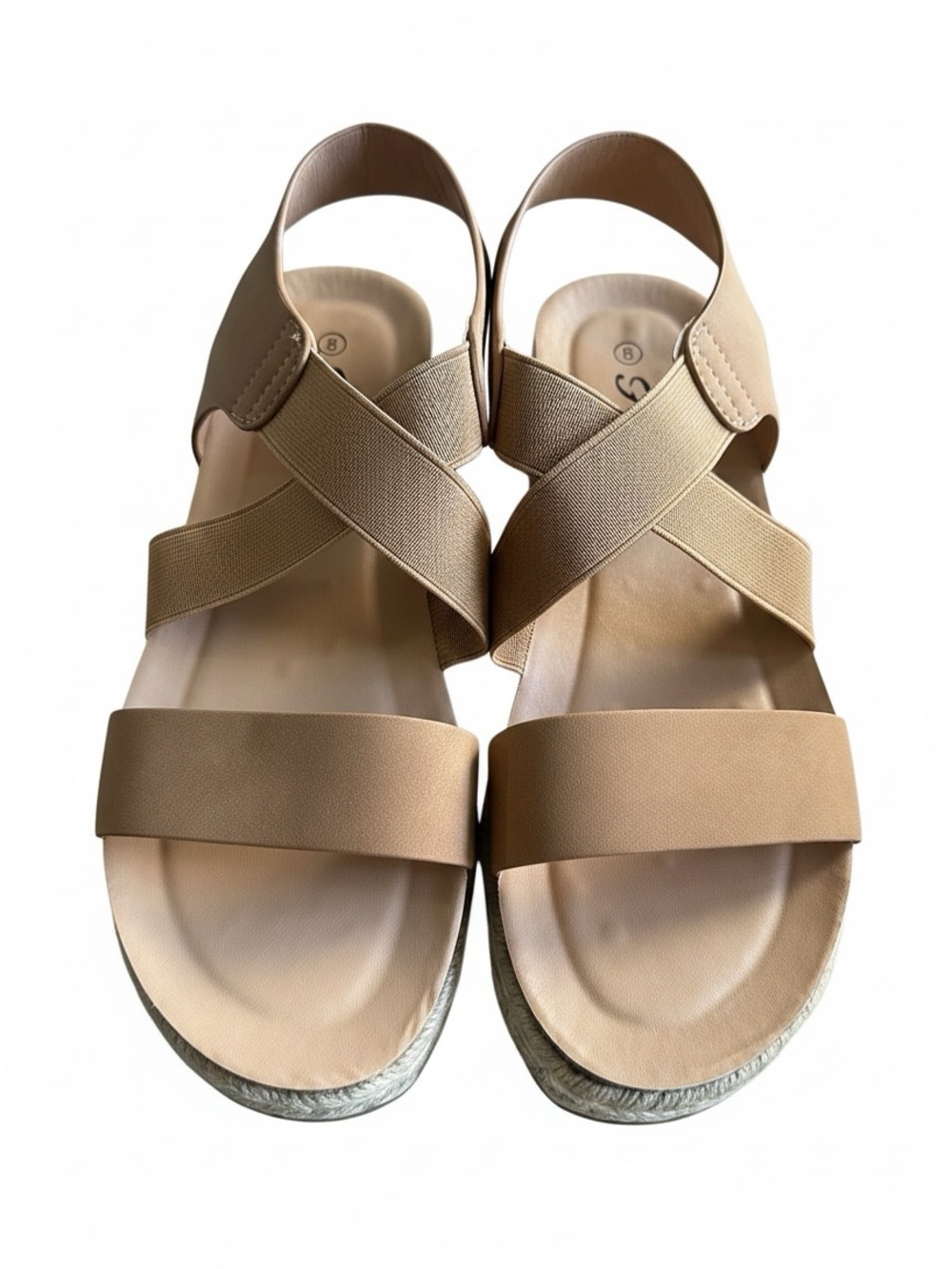 Forever New Tan Crisscross Elastic Sandal - Women
